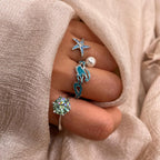 Wave Flow Unique Adjustable 925 Sterling Silver Ring