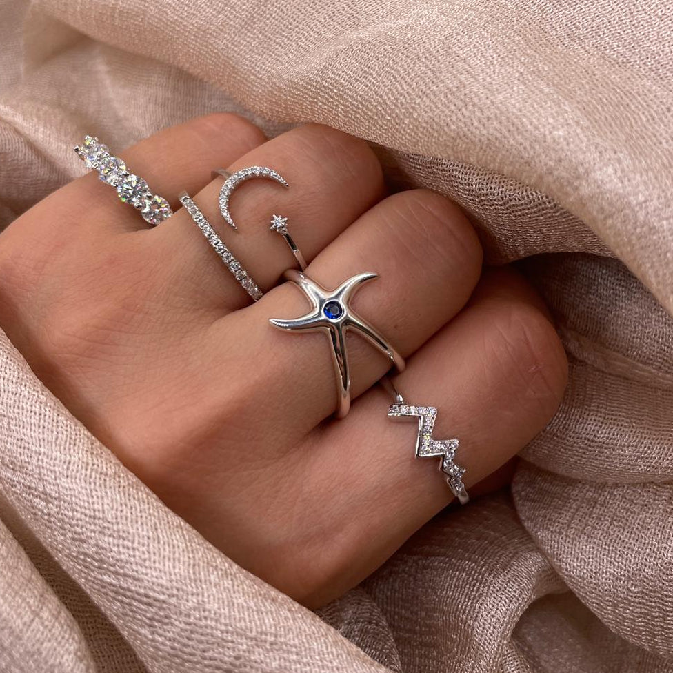 Sculpted Starfish 925 Sterling Silver Ring