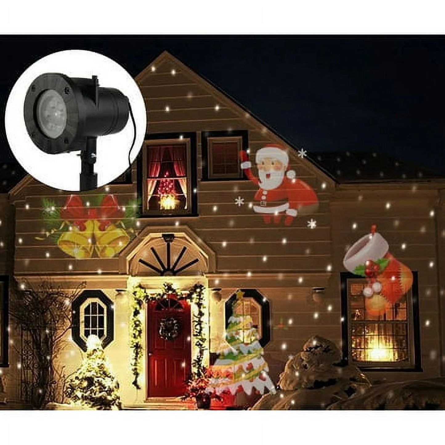Upgrade Christmas Halloween Projector Lights, Waterproof Moving Patterns Landscape Lights with 16Pcs Slide Patterns Bright Effects for Xmas Halloween Party Garden Decoration