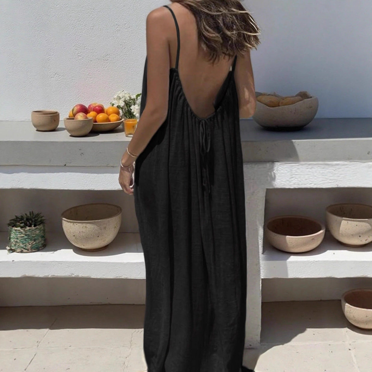 Elegant Open Back Maxi Dress